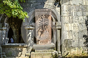 Stone cross bu named SarkisÃÂ at the western entrance photo